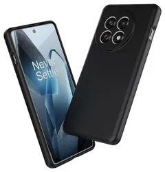 OnePlus 13R Hoesje Dun TPU Back Cover Matte Zwart afbeelding
