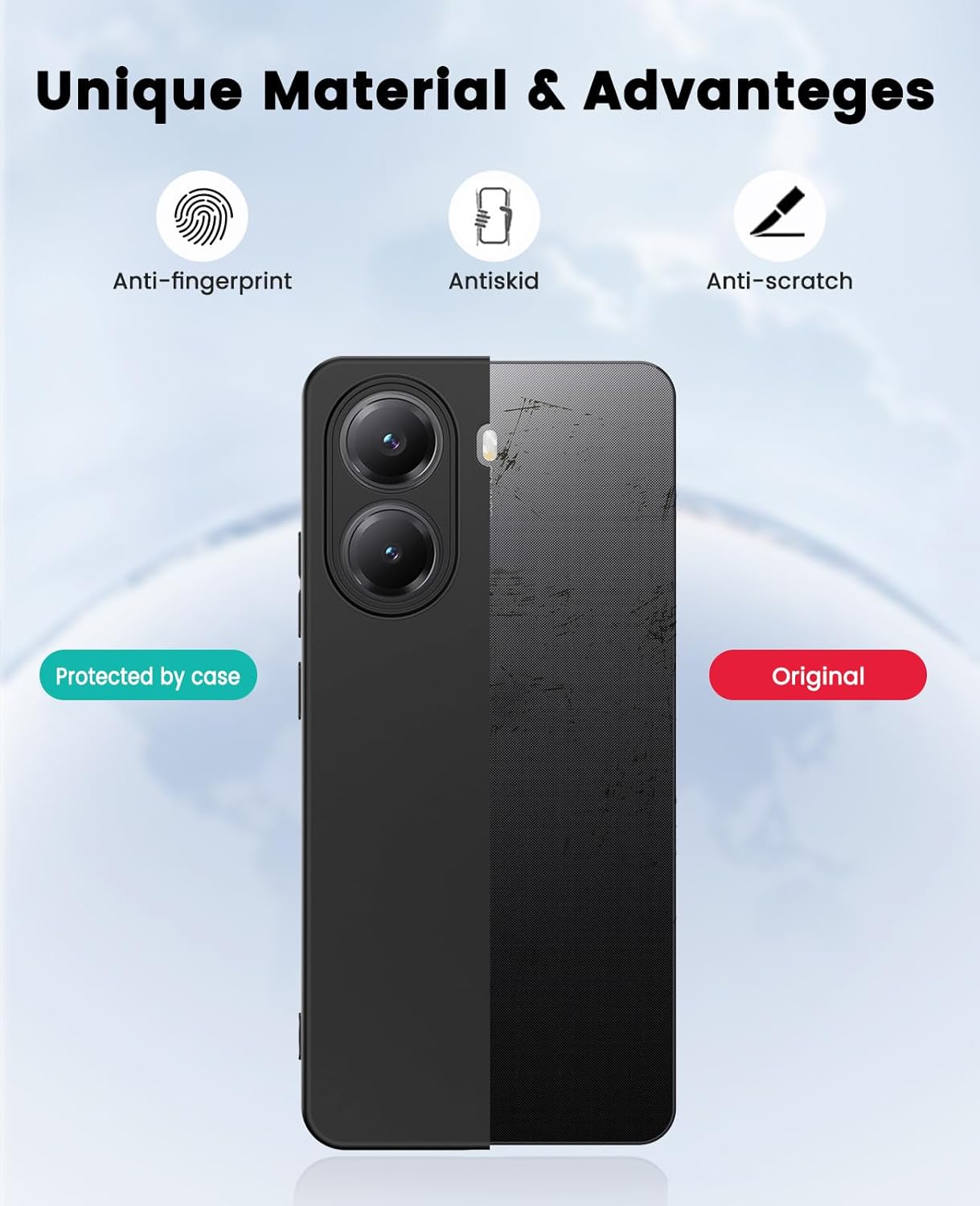 Xiaomi Poco X7 Pro Hoesje Dun TPU Back Cover Matte Zwart afbeelding 6