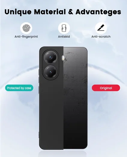 Xiaomi Poco X7 Pro Hoesje Dun TPU Back Cover Matte Zwart afbeelding 6