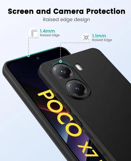 Xiaomi Poco X7 Pro Hoesje Dun TPU Back Cover Matte Zwart afbeelding 3