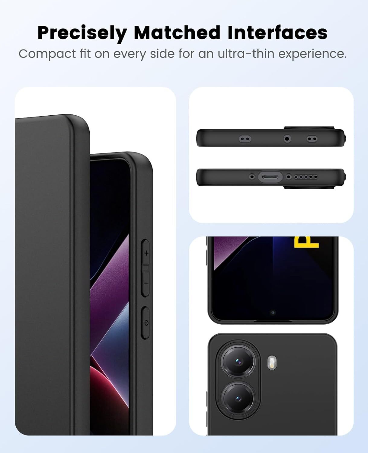Xiaomi Poco X7 Pro Hoesje Dun TPU Back Cover Matte Zwart afbeelding 5