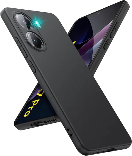 Xiaomi Poco X7 Pro Hoesje Dun TPU Back Cover Matte Zwart afbeelding 1