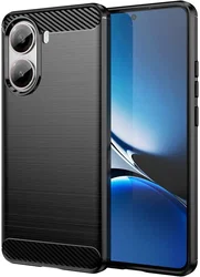 Xiaomi Poco X7 Pro Hoesje Geborsteld TPU Flexibele Back Cover Zwart afbeelding
