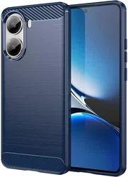 Xiaomi Poco X7 Pro Hoesje Geborsteld TPU Flexibele Back Cover Blauw afbeelding