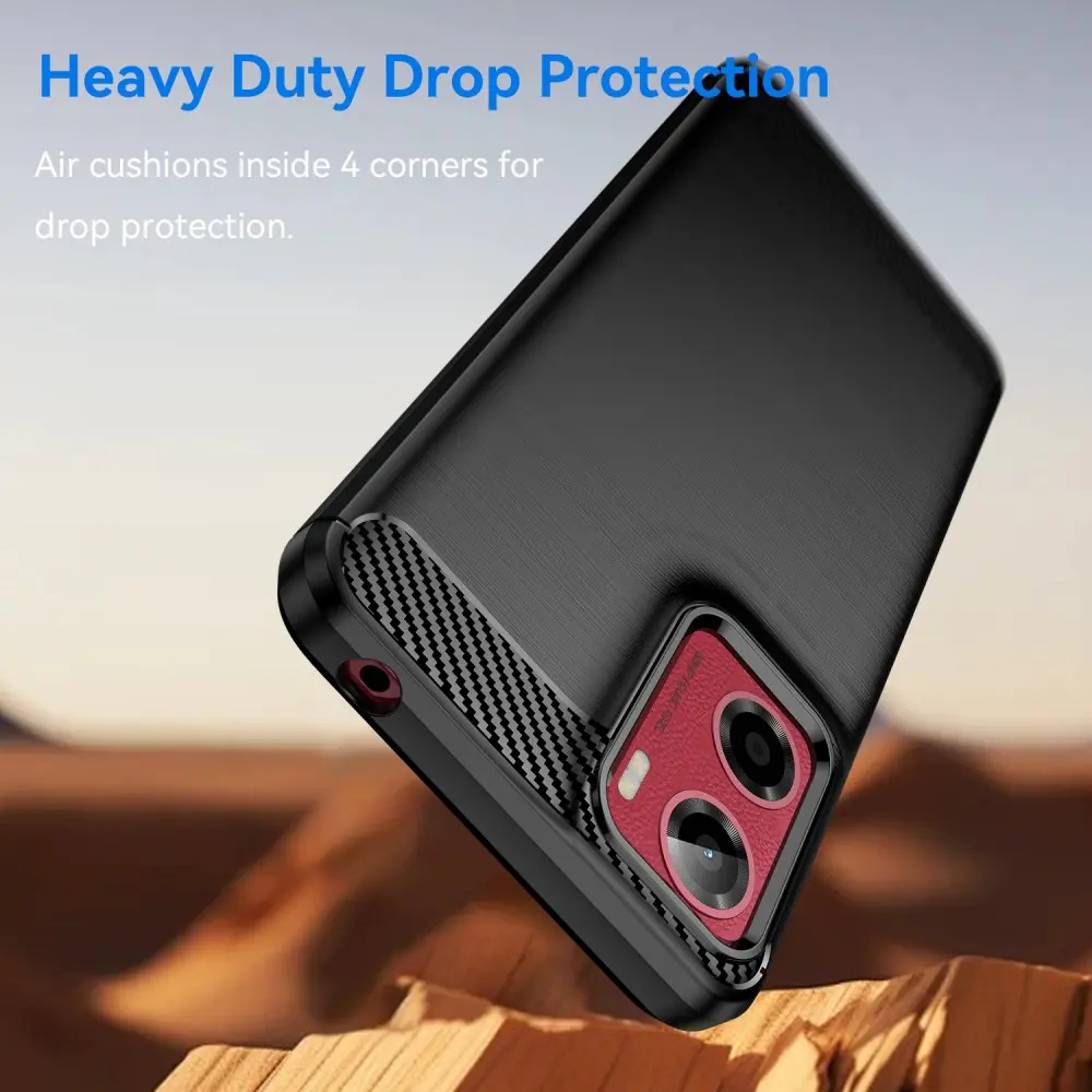 Motorola Moto G05 Hoesje Geborsteld TPU Flexibele Back Cover Zwart afbeelding 4