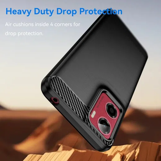 Motorola Moto G05 Hoesje Geborsteld TPU Flexibele Back Cover Zwart afbeelding 4