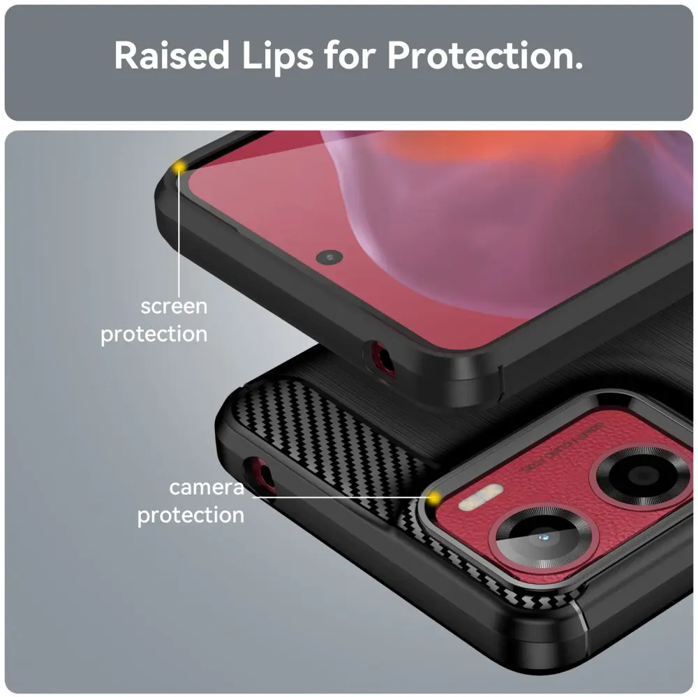 Motorola Moto G05 Hoesje Geborsteld TPU Flexibele Back Cover Zwart afbeelding 7