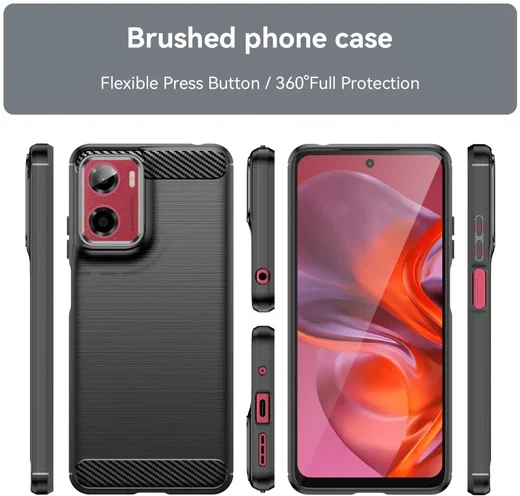 Motorola Moto G05 Hoesje Geborsteld TPU Flexibele Back Cover Zwart afbeelding 8