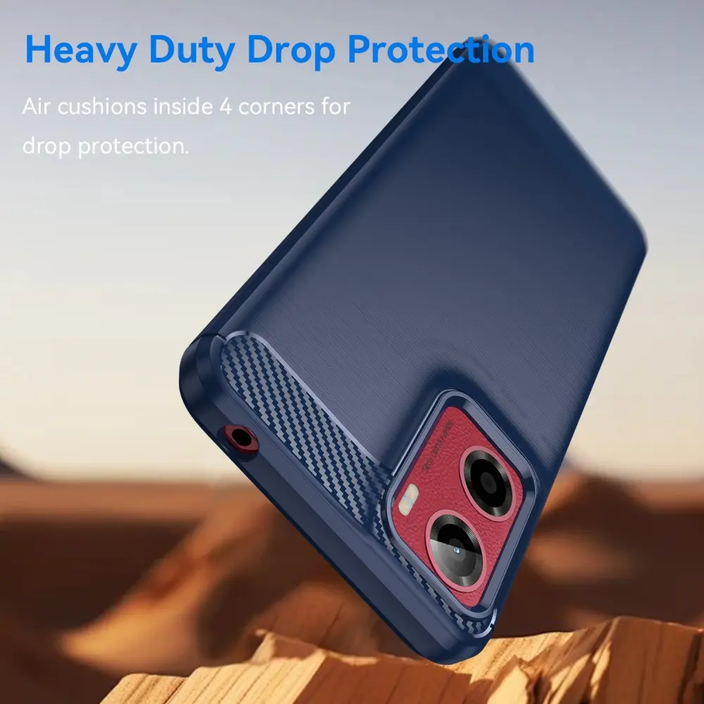 Motorola Moto G05 Hoesje Geborsteld TPU Flexibele Back Cover Blauw afbeelding 4