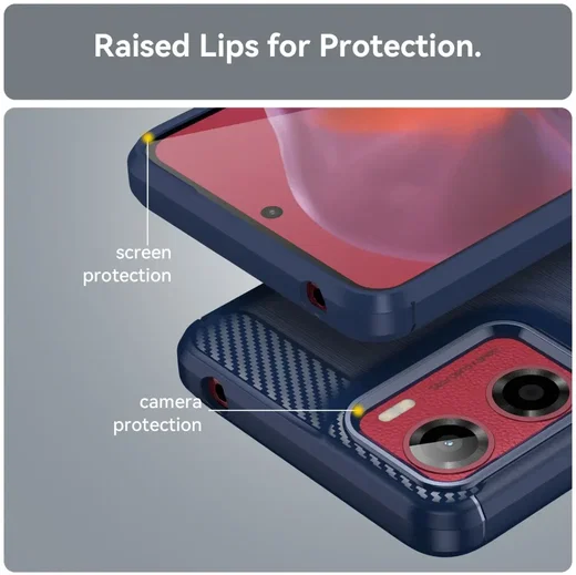 Motorola Moto G05 Hoesje Geborsteld TPU Flexibele Back Cover Blauw afbeelding 7