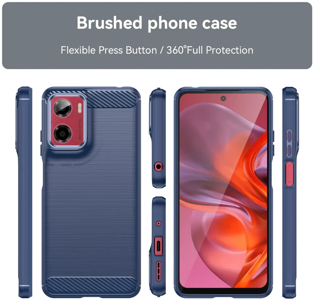 Motorola Moto G05 Hoesje Geborsteld TPU Flexibele Back Cover Blauw afbeelding 8