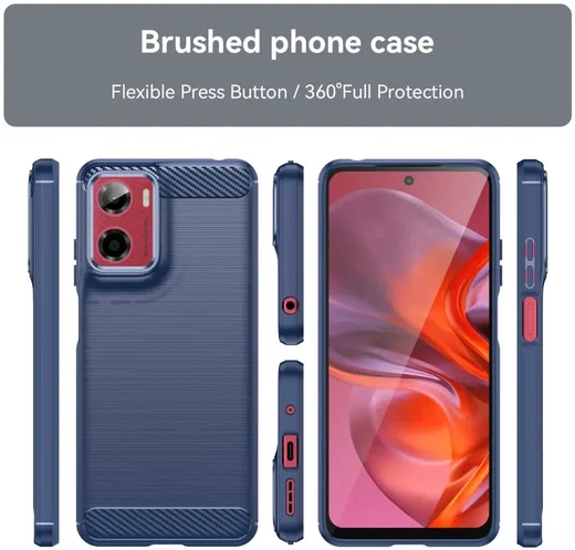Motorola Moto G05 Hoesje Geborsteld TPU Flexibele Back Cover Blauw afbeelding 8