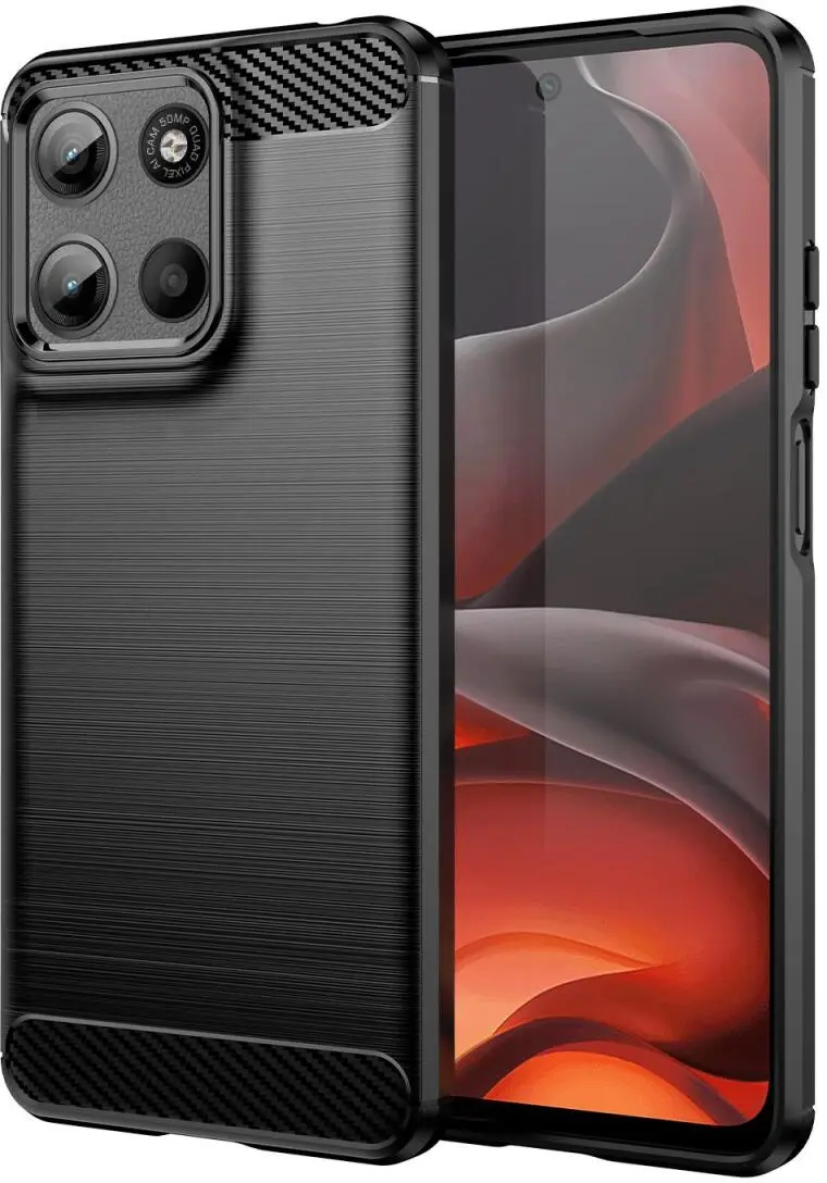 Motorola Moto G15 / G15 Power Hoesje Geborsteld TPU Flexibele Back Cover Zwart afbeelding 1