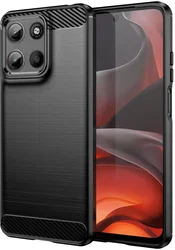 Motorola Moto G15 / G15 Power Hoesje Geborsteld TPU Flexibele Back Cover Zwart afbeelding