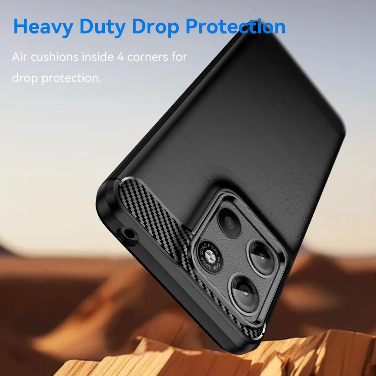 Motorola Moto G15 / G15 Power Hoesje Geborsteld TPU Flexibele Back Cover Zwart afbeelding 5