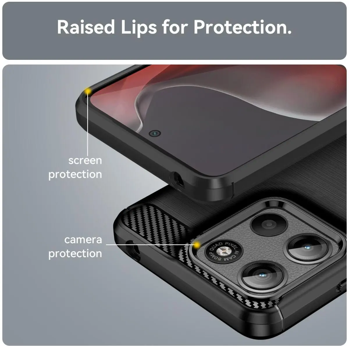 Motorola Moto G15 / G15 Power Hoesje Geborsteld TPU Flexibele Back Cover Zwart afbeelding 7