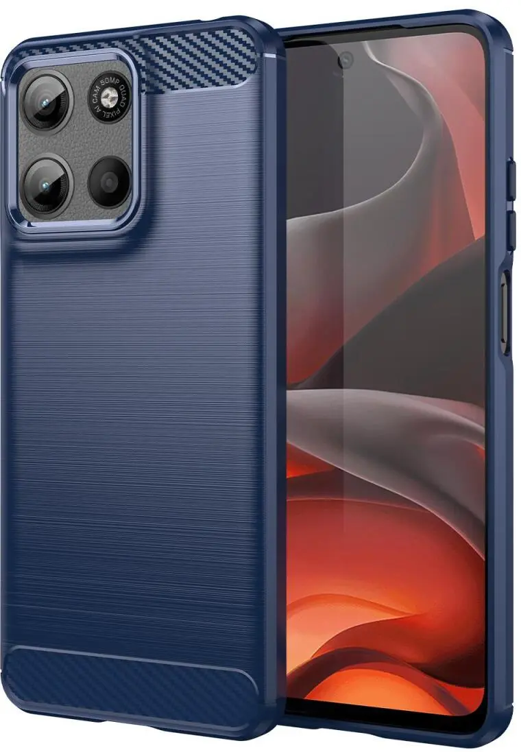 Motorola Moto G15 / G15 Power Hoesje Geborsteld TPU Flexibele Back Cover Blauw afbeelding 1