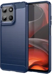 Motorola Moto G15 / G15 Power Hoesje Geborsteld TPU Flexibele Back Cover Blauw afbeelding