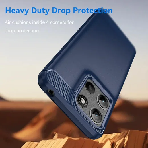 Motorola Moto G15 / G15 Power Hoesje Geborsteld TPU Flexibele Back Cover Blauw afbeelding 2