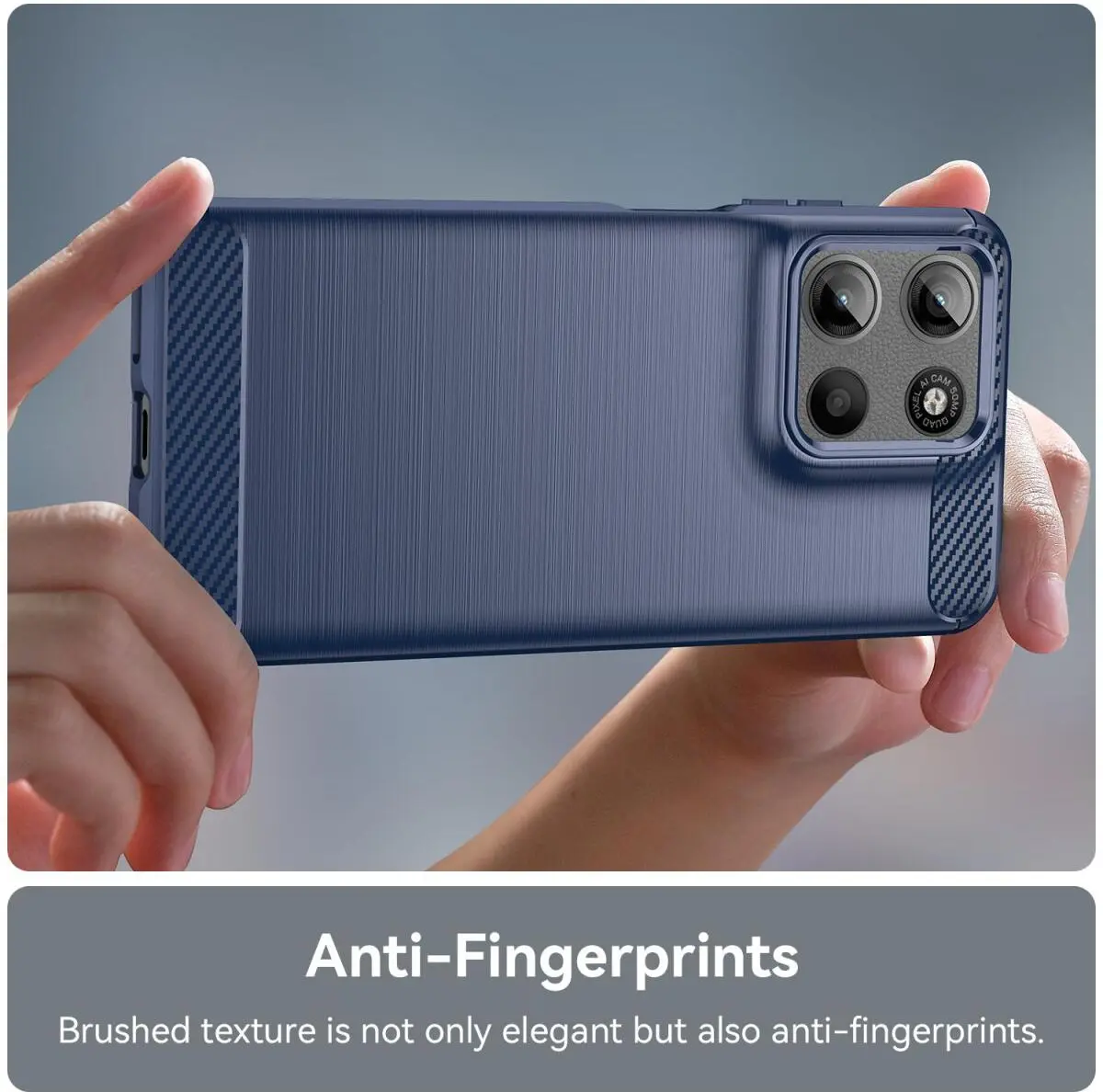 Motorola Moto G15 / G15 Power Hoesje Geborsteld TPU Flexibele Back Cover Blauw afbeelding 6