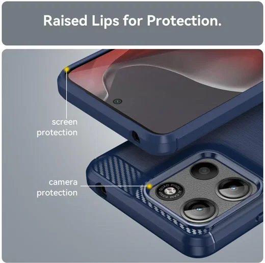 Motorola Moto G15 / G15 Power Hoesje Geborsteld TPU Flexibele Back Cover Blauw afbeelding 7