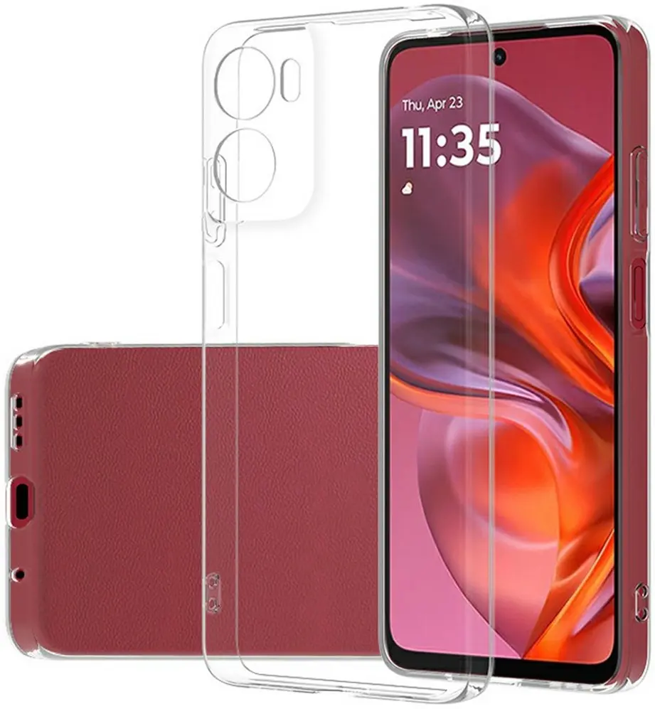 Motorola Moto E15 Hoesje Dun TPU Back Cover Transparant afbeelding 1