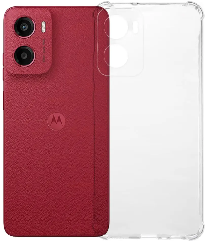 Motorola Moto E15 Hoesje Schokbestendig en Dun TPU Back Cover Transparant afbeelding 1