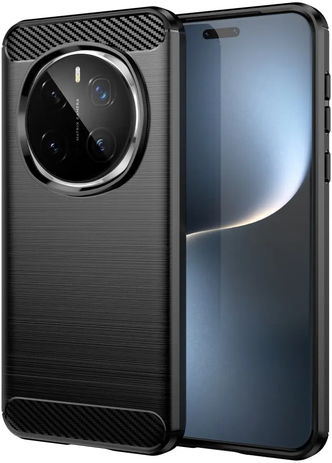 Honor Magic 7 Pro Hoesje Geborsteld TPU Flexibele Back Cover Zwart afbeelding 1