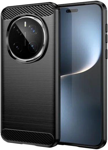 Honor Magic 7 Pro Hoesje Geborsteld TPU Flexibele Back Cover Zwart afbeelding 1