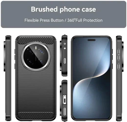 Honor Magic 7 Pro Hoesje Geborsteld TPU Flexibele Back Cover Zwart afbeelding 8