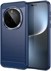Honor Magic 7 Pro Hoesje Geborsteld TPU Flexibele Back Cover Blauw afbeelding