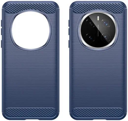 Honor Magic 7 Pro Hoesje Geborsteld TPU Flexibele Back Cover Blauw afbeelding 2