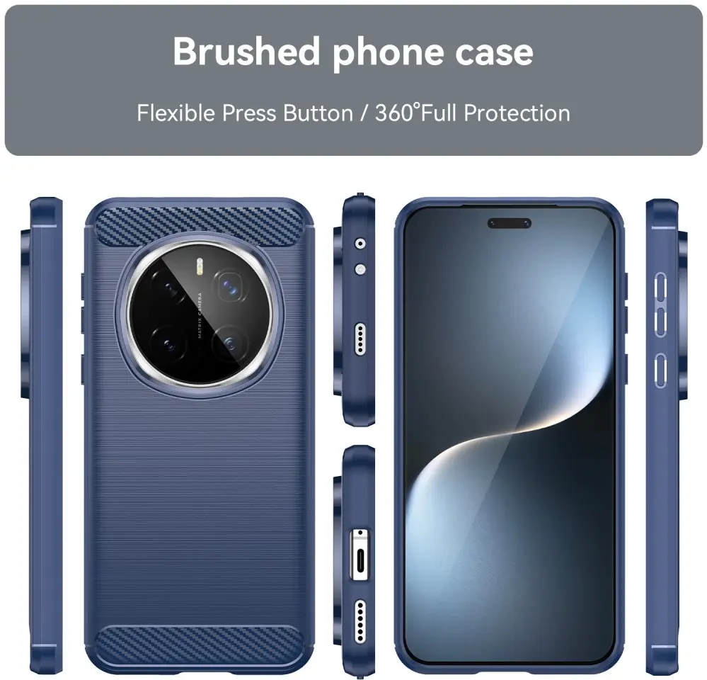 Honor Magic 7 Pro Hoesje Geborsteld TPU Flexibele Back Cover Blauw afbeelding 8