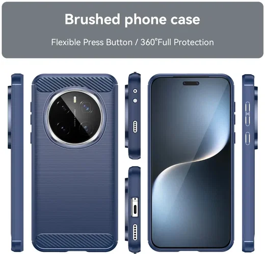 Honor Magic 7 Pro Hoesje Geborsteld TPU Flexibele Back Cover Blauw afbeelding 8