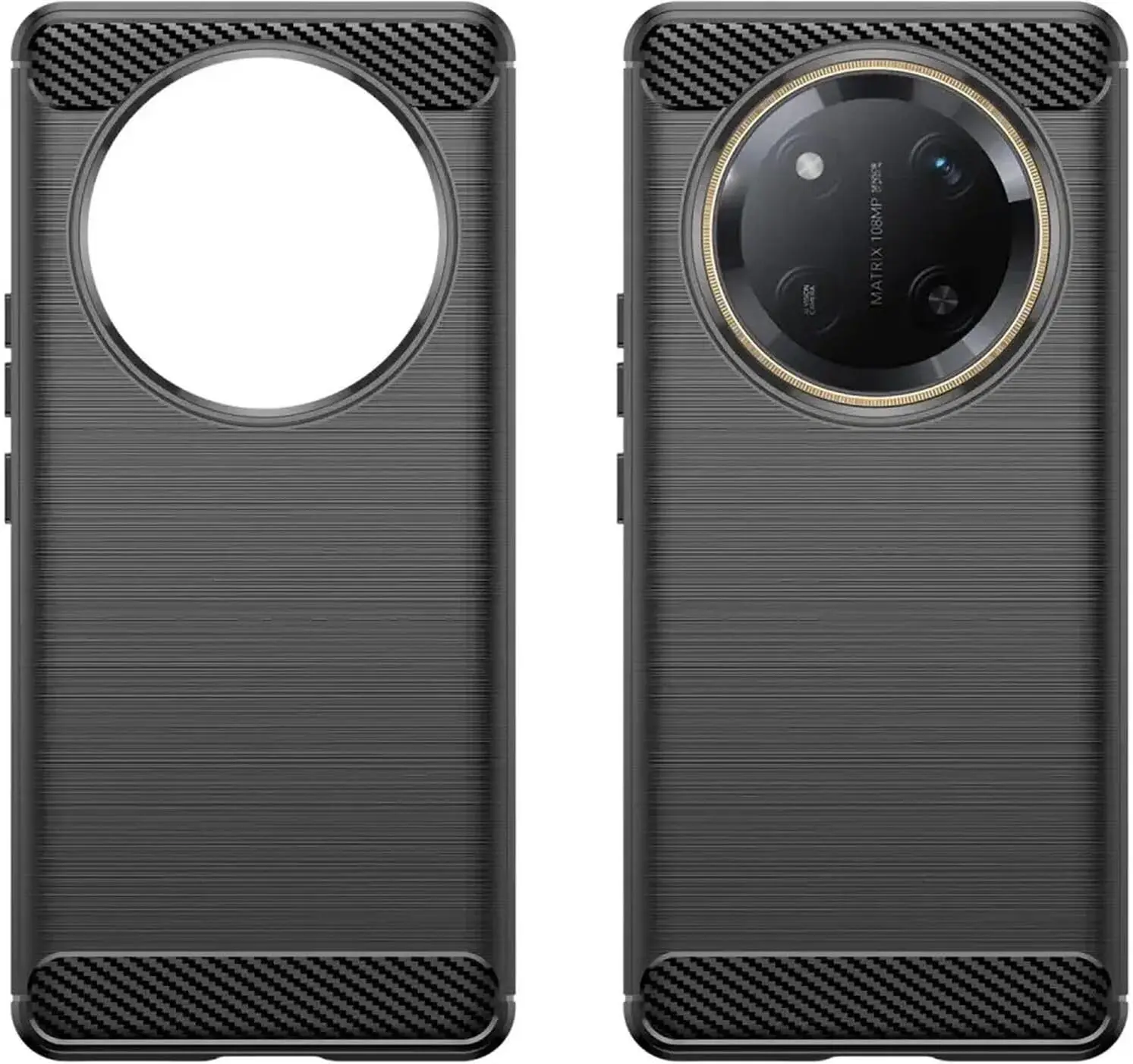 Honor Magic 7 Lite Hoesje Geborsteld TPU Flexibele Back Cover Zwart afbeelding 2