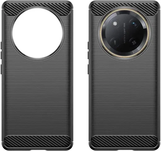 Honor Magic 7 Lite Hoesje Geborsteld TPU Flexibele Back Cover Zwart afbeelding 2