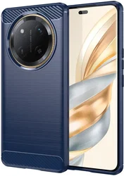 Honor Magic 7 Lite Hoesje Geborsteld TPU Flexibele Back Cover Blauw afbeelding