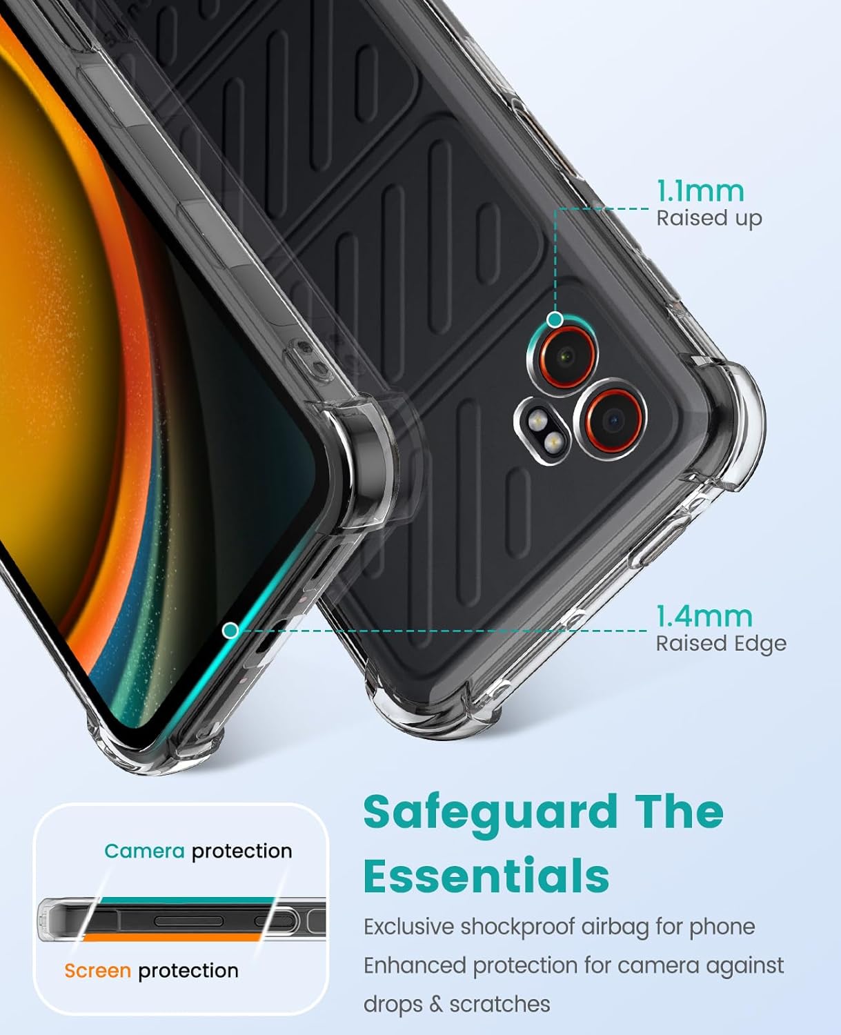 Samsung Galaxy Xcover 7 Pro Hoesje Schokbestendig en Dun TPU Transparant afbeelding 4
