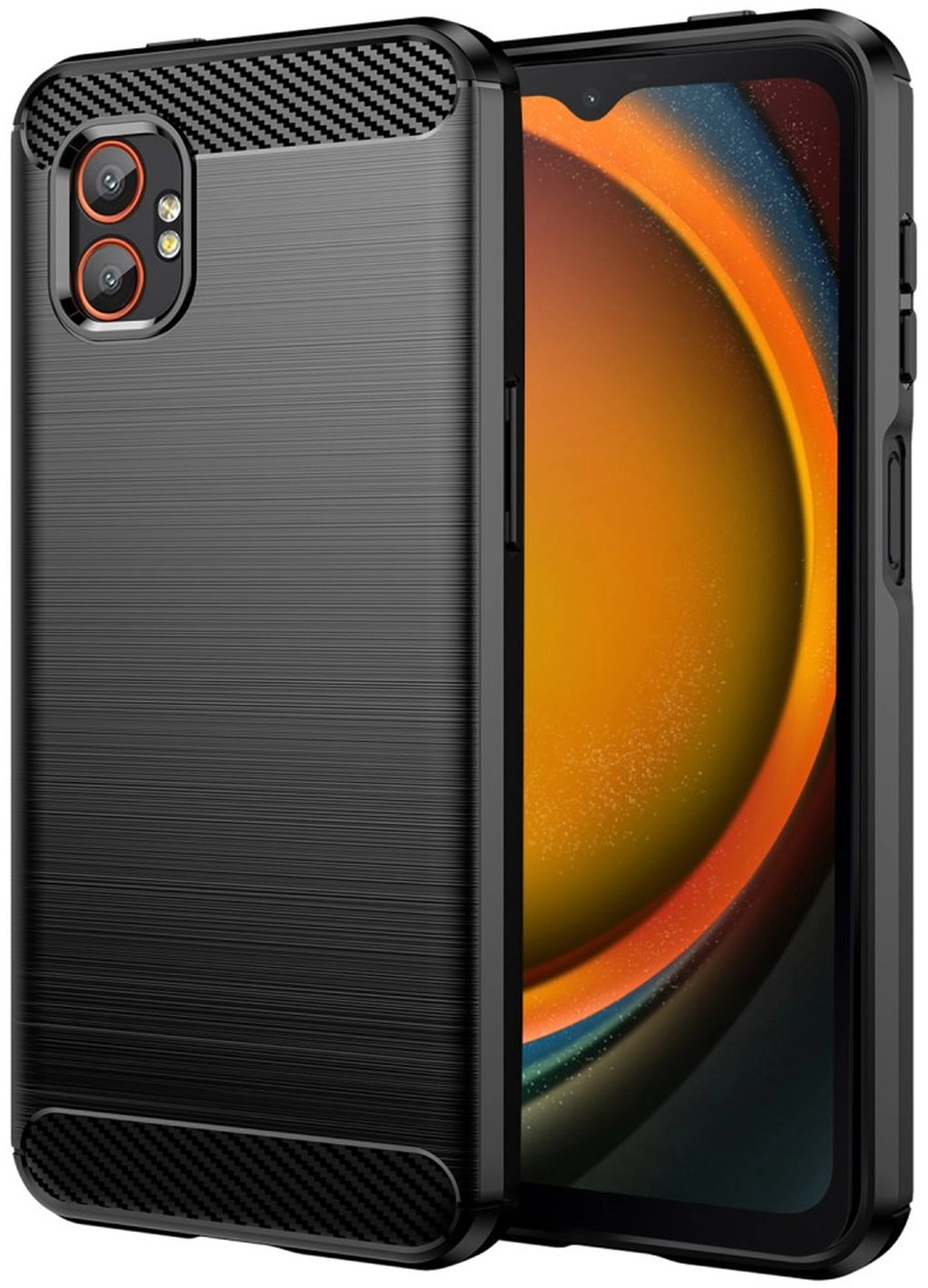 Samsung Galaxy Xcover 7 Pro Hoesje Geborsteld TPU Flexibele Back Cover Zwart afbeelding 1