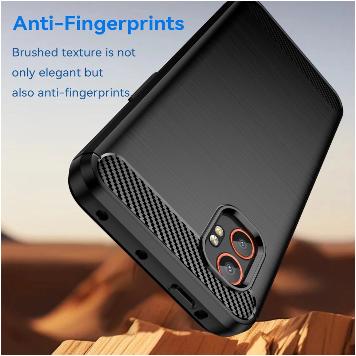 Samsung Galaxy Xcover 7 Pro Hoesje Geborsteld TPU Flexibele Back Cover Zwart afbeelding 2