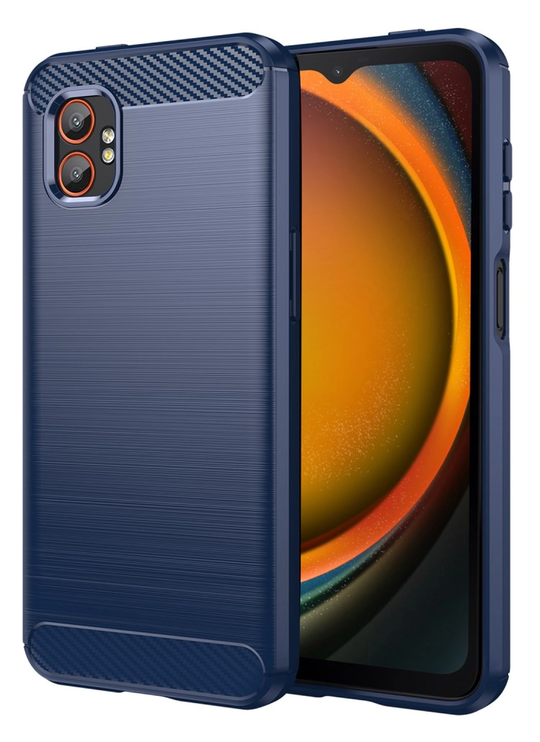 Samsung Galaxy Xcover 7 Pro Hoesje Geborsteld TPU Flexibele Back Cover Blauw afbeelding 1