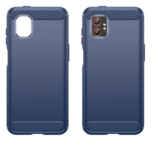Samsung Galaxy Xcover 7 Pro Hoesje Geborsteld TPU Flexibele Back Cover Blauw afbeelding 2