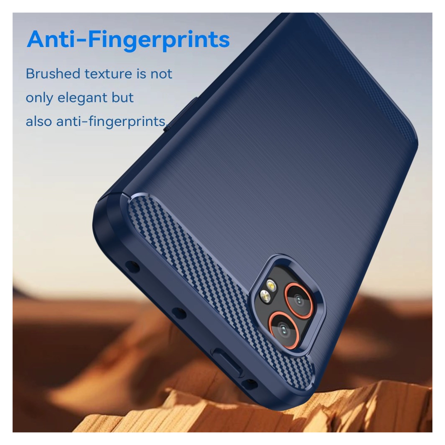 Samsung Galaxy Xcover 7 Pro Hoesje Geborsteld TPU Flexibele Back Cover Blauw afbeelding 4
