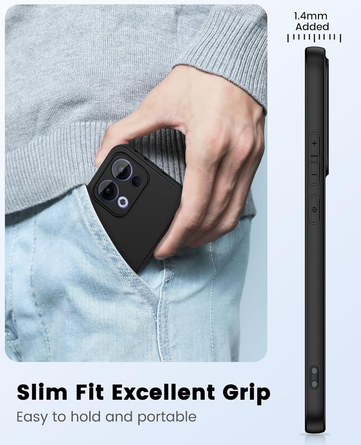 Oppo Reno 13 Hoesje Dun TPU Back Cover Matte Zwart afbeelding 8