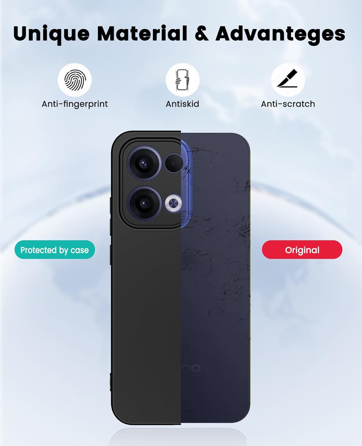 Oppo Reno 13 Hoesje Dun TPU Back Cover Matte Zwart afbeelding 7