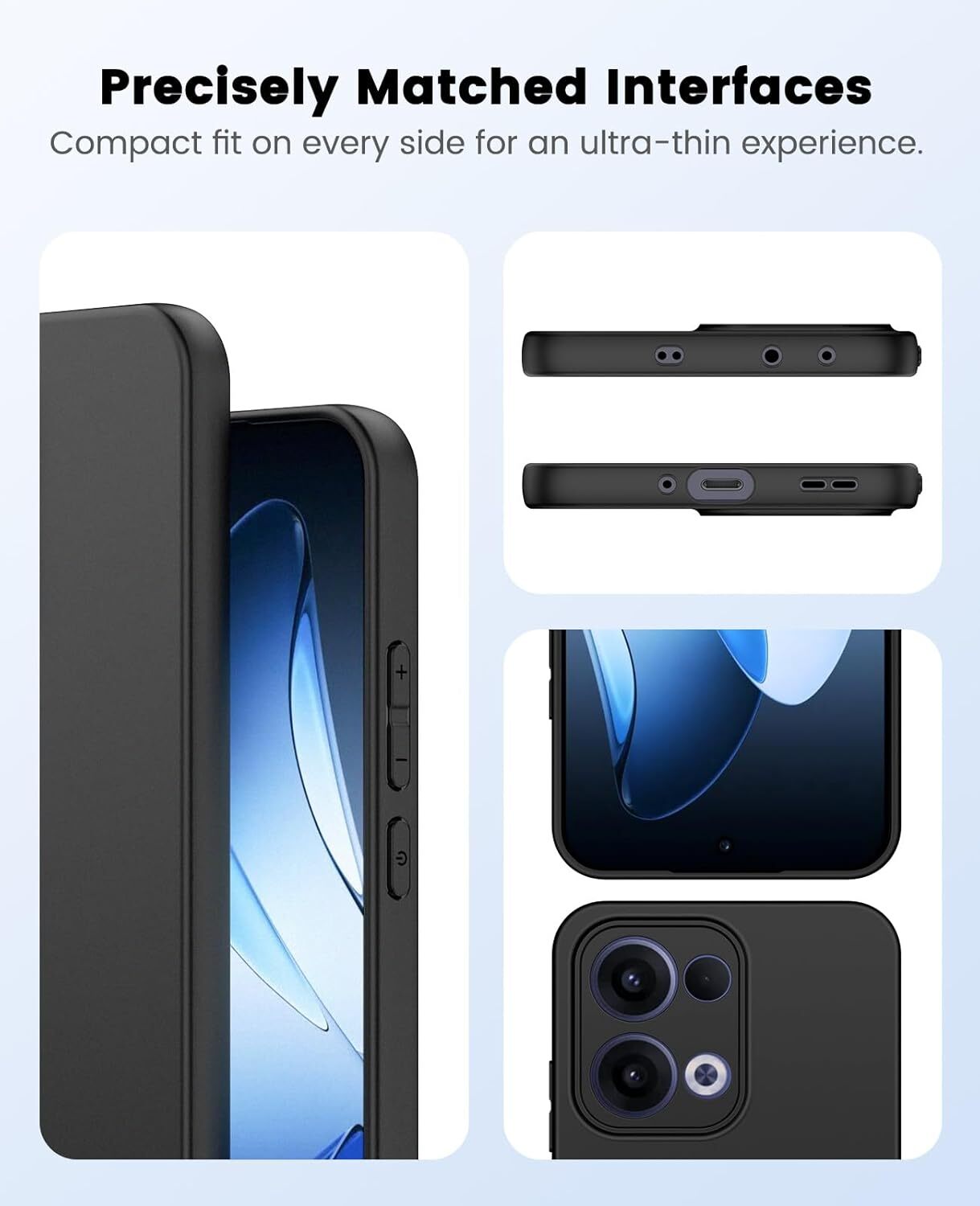 Oppo Reno 13 Hoesje Dun TPU Back Cover Matte Zwart afbeelding 5