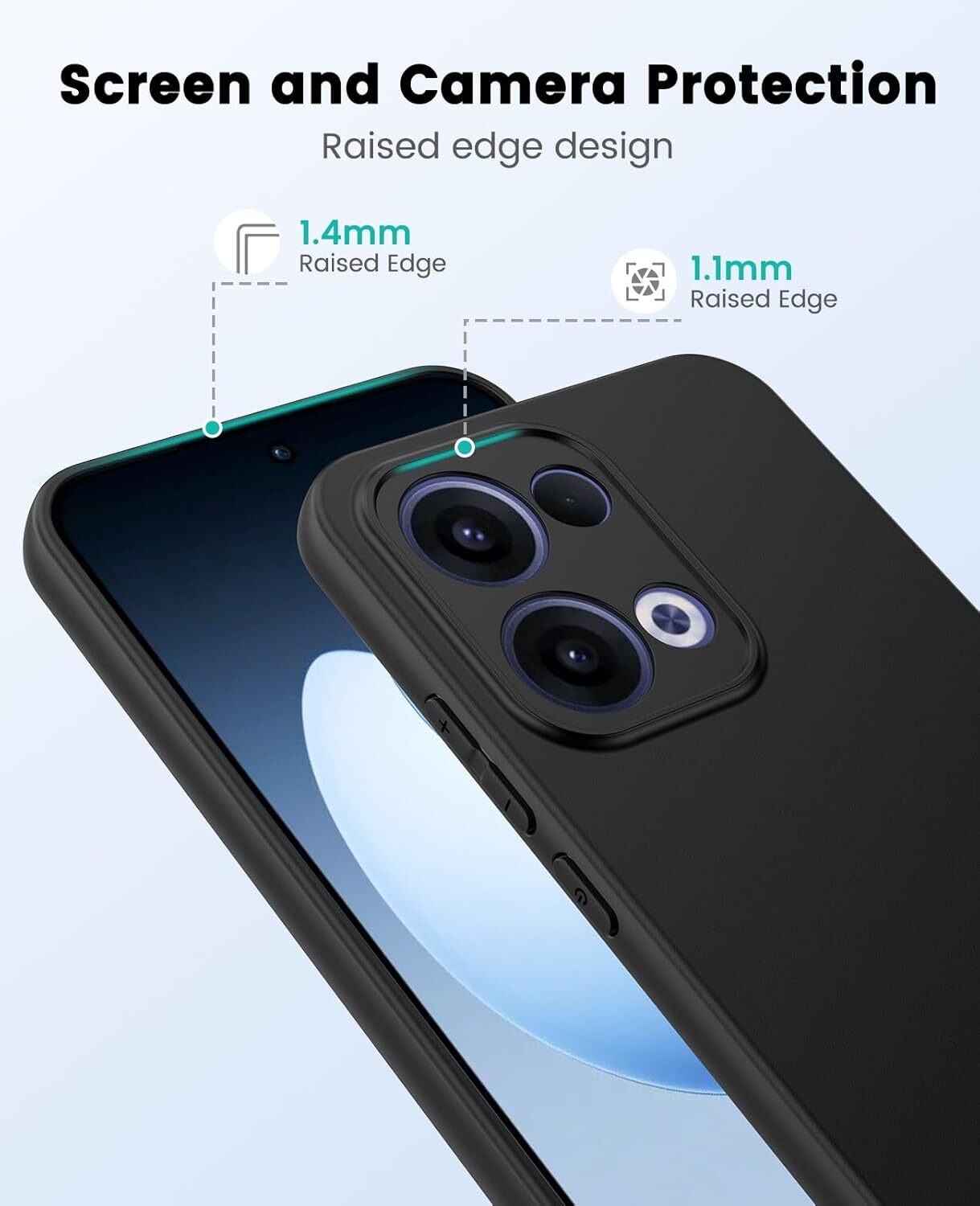 Oppo Reno 13 Hoesje Dun TPU Back Cover Matte Zwart afbeelding 3