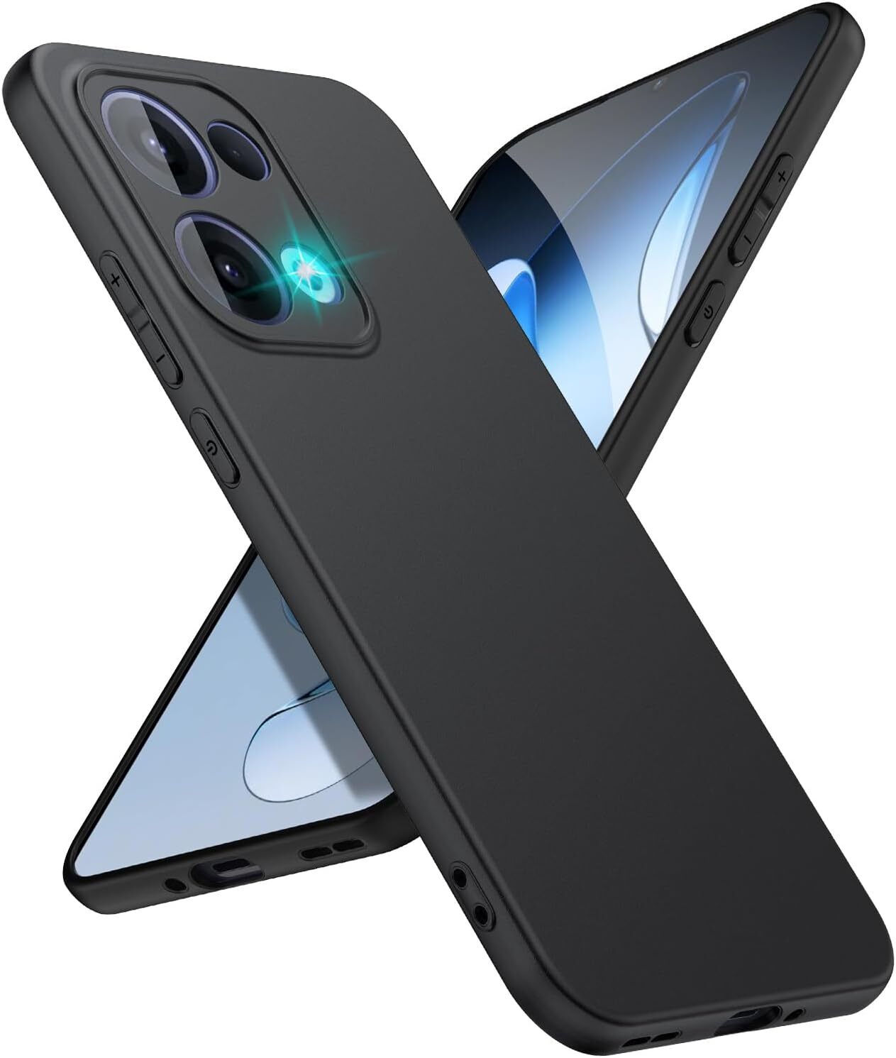 Oppo Reno 13 Hoesje Dun TPU Back Cover Matte Zwart afbeelding 1