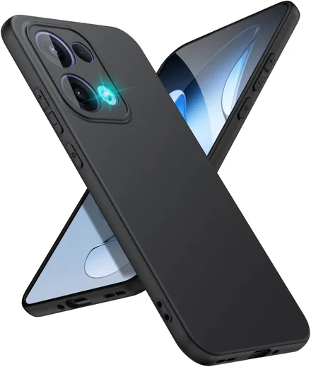 Oppo Reno 13 Hoesje Dun TPU Back Cover Matte Zwart afbeelding 1