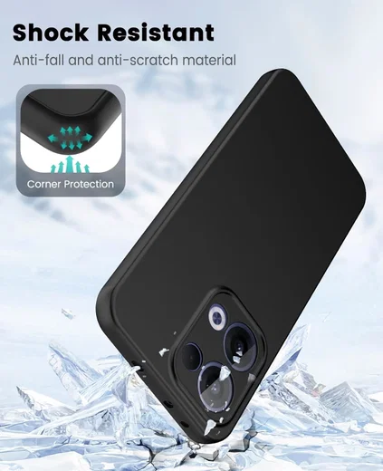 Oppo Reno 13 Hoesje Dun TPU Back Cover Matte Zwart afbeelding 2